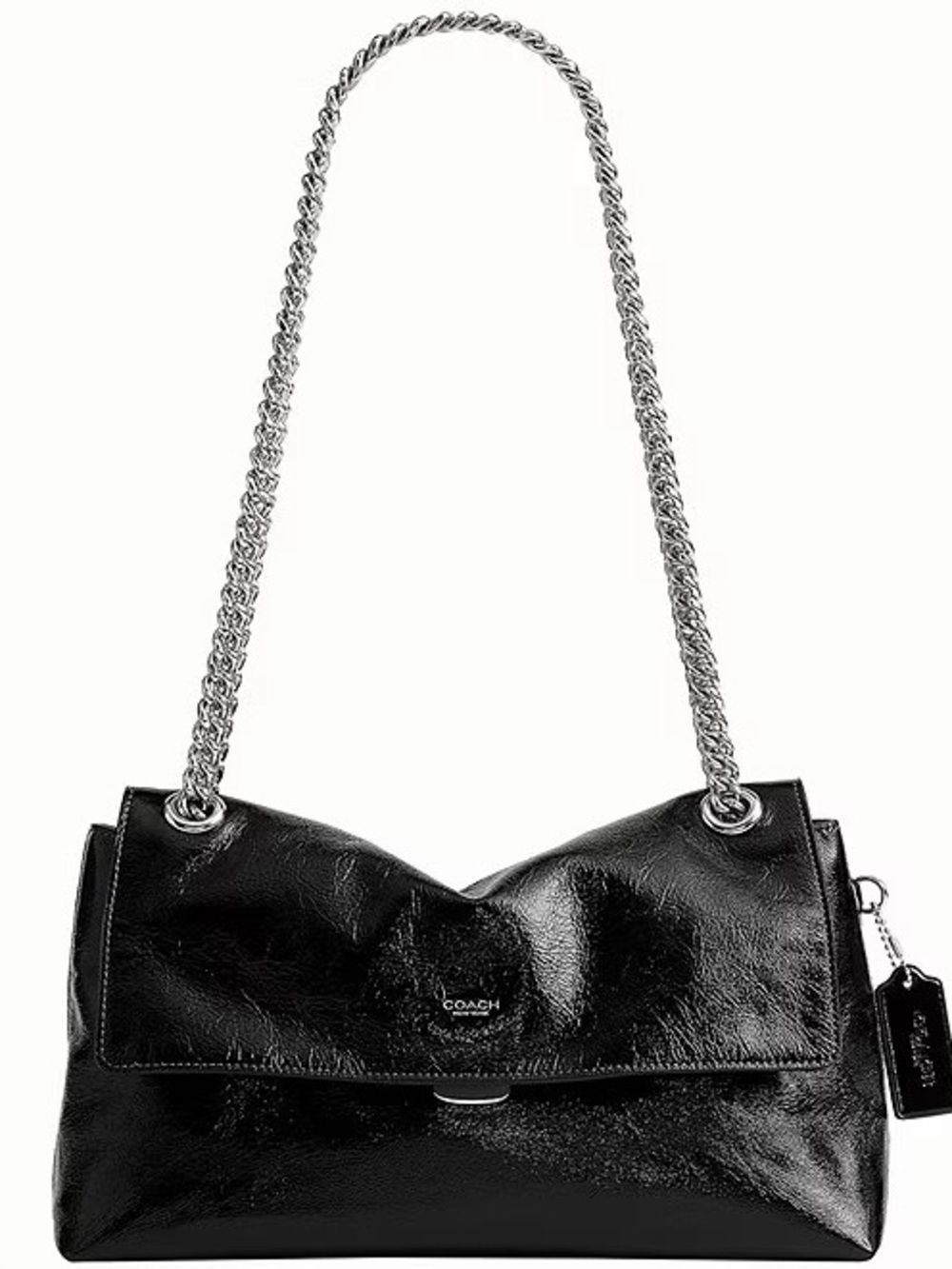 Coach Chelsea Chain 30 in Black Patent Leather NWT